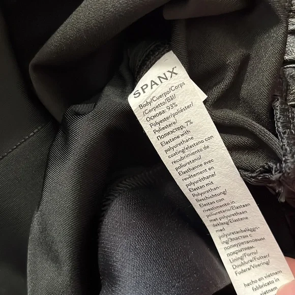 NEW! SPANX Faux Leather Jogger Pants BLACK, SIZE LARGE 0865